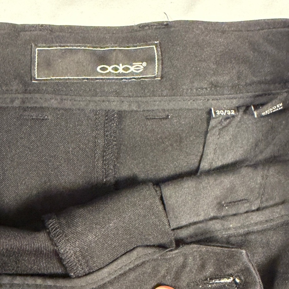 Oobe Mens Flat Front Chino Pants Black Straight Leg Trousers 30/32 - Picture 3 of 6